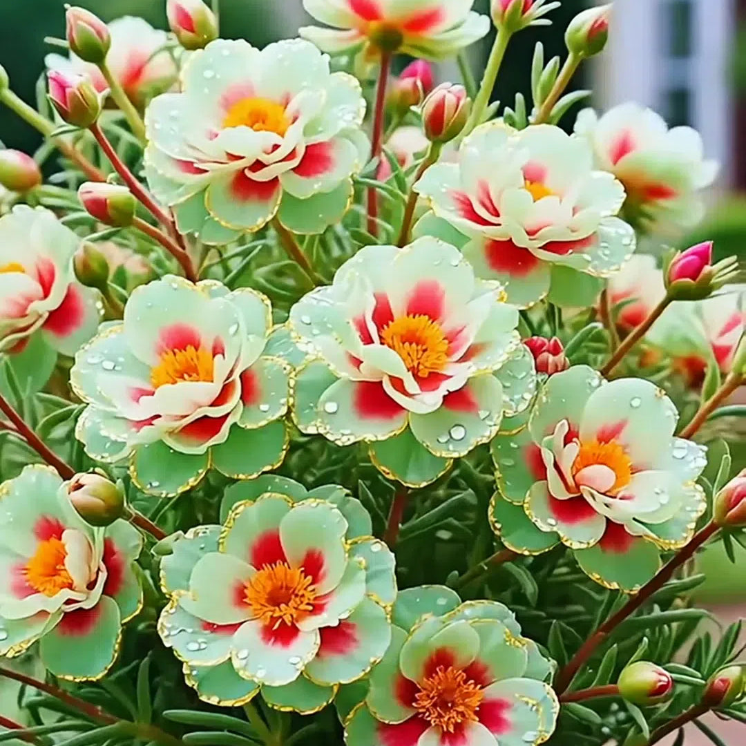 Aranycsipke portulaka🌸✨ Gyönyörű, dupla virágok a könnyed nyári színekért