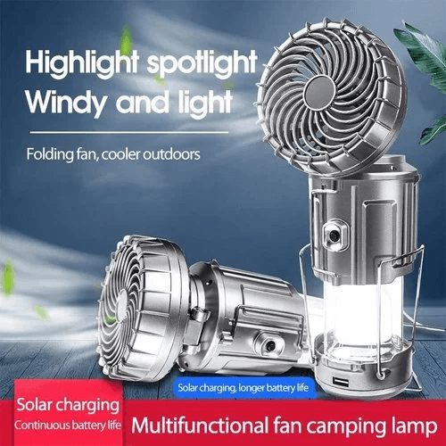 🔥2025 Forró eladás🔥🌿Hordozható LED kemping lámpa ventilátorral
