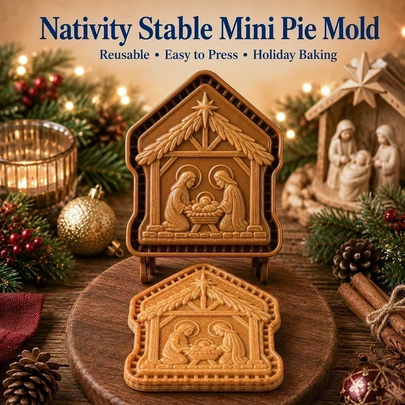 ✝️ Karácsonyi süteményformákból álló mini szett, hit és jászol motívumokkal | Újrafelhasználható formák a hagyományos ünnepi sütéshez 🥧✨