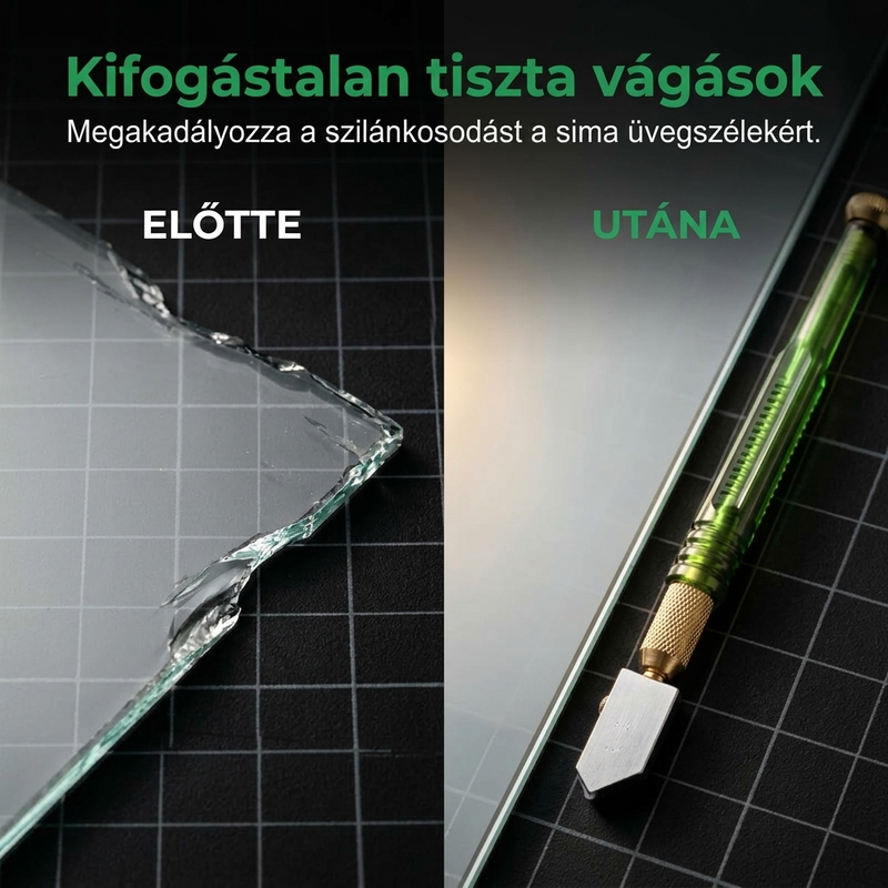 🛠️Professzionális gyémántvágó – edzett ötvözetből készült görgőkkel, amelyek precíz vágást tesznek lehetővé üvegen és csempén egyaránt.