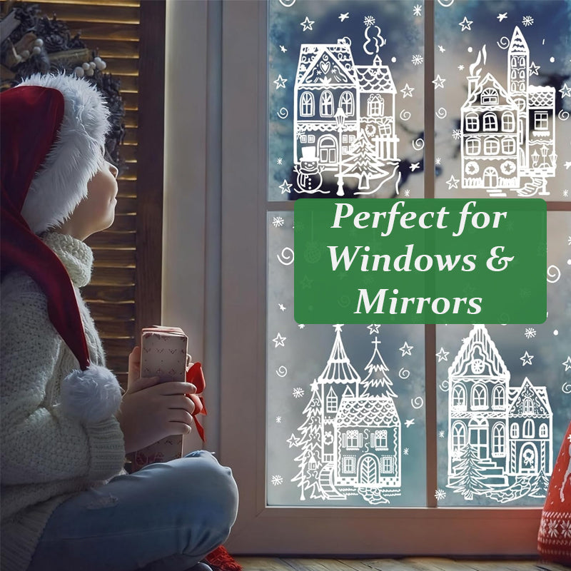 🎄Karácsonyi falu ablakdekorációs szett🎅