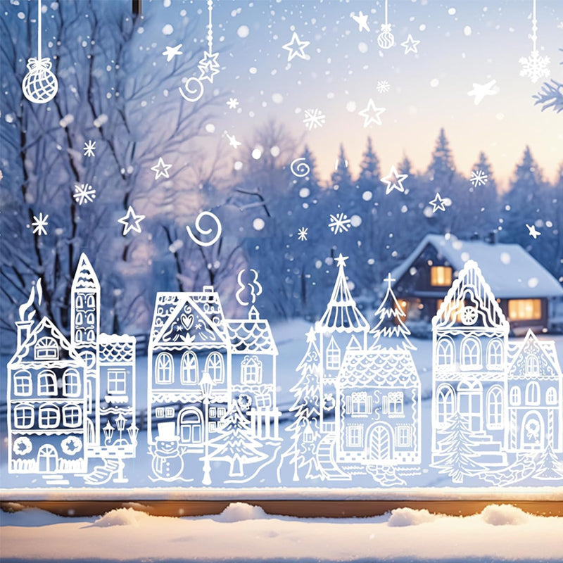 🎄Karácsonyi falu ablakdekorációs szett🎅