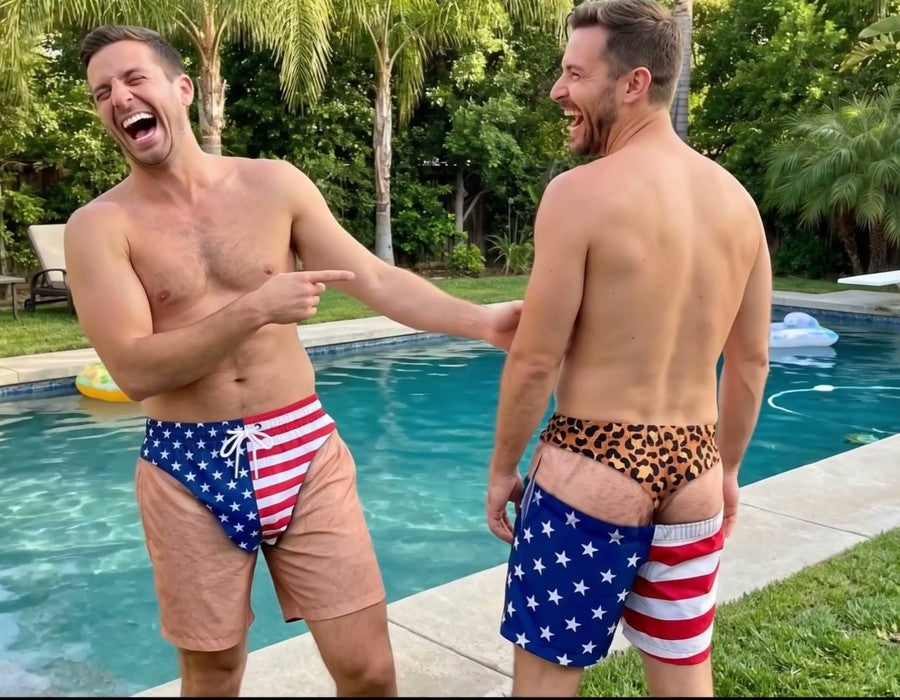 Vicces Hamis Seggű Fürdőruhák - Újdonság, Tréfa Strandnadrág Férfiaknak