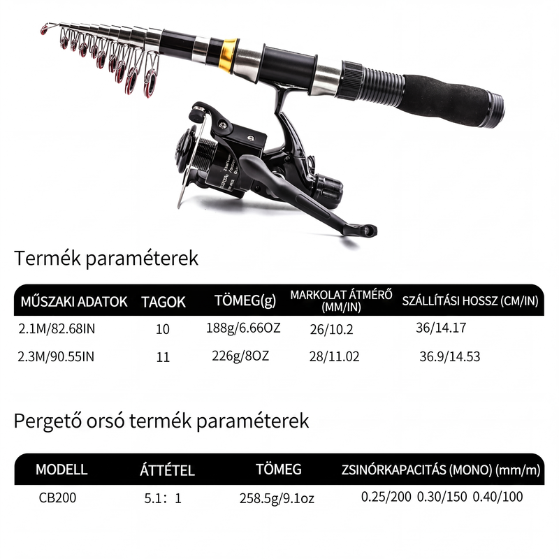 🎣 Teljes utazó horgászkészlet praktikus hordtáskával – minden egy csomagban a szabadidős horgászathoz 📦🦦